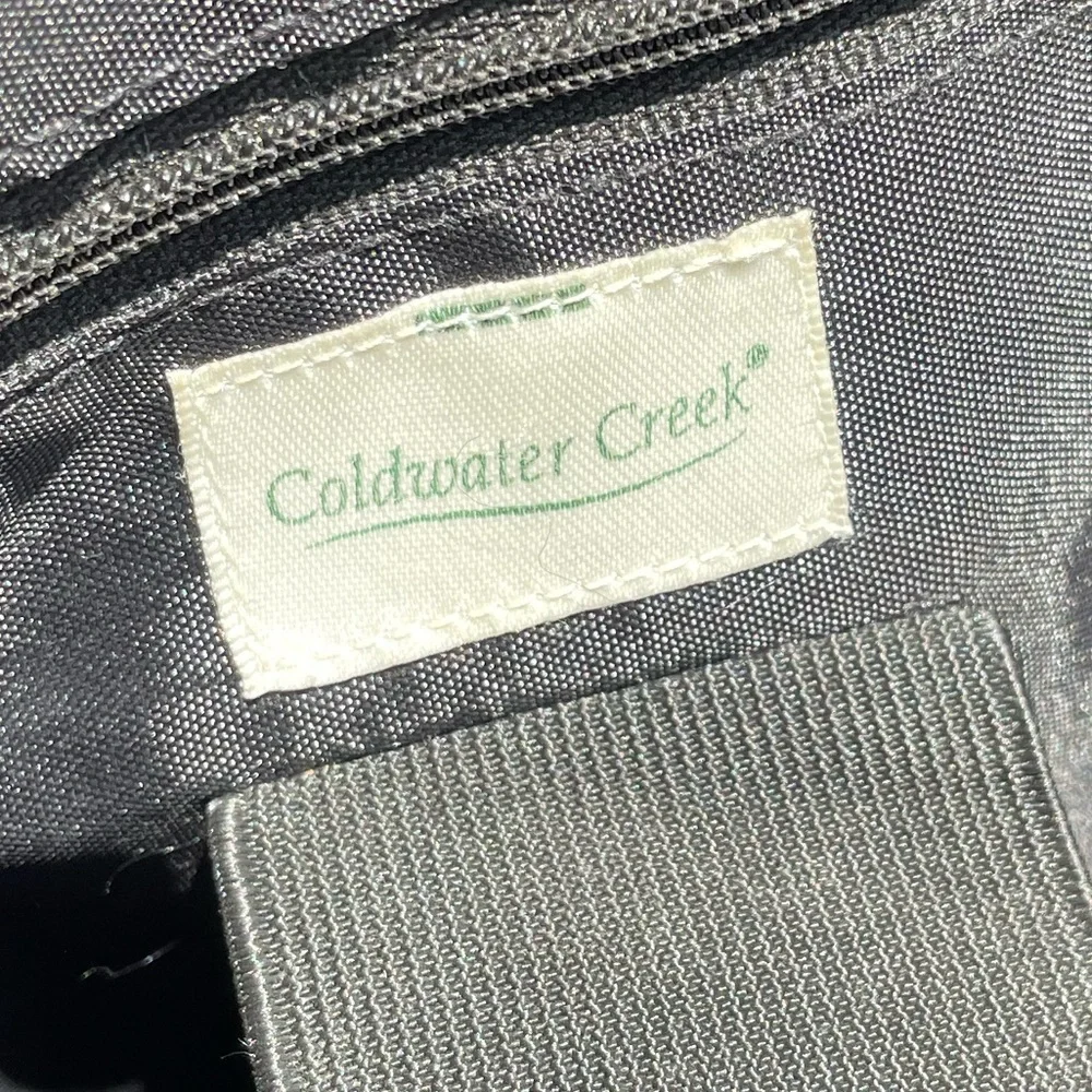 Coldwater Creek’s Black Faux Gator Embossed & Woven Laptop Bag